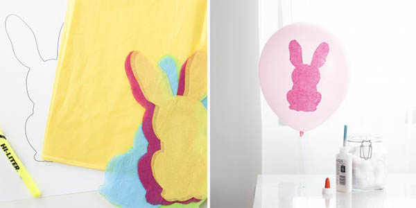 повітряні кульки з великодніми кроликами