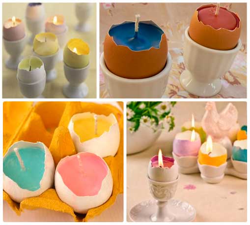 великодній декор свічки з яєць